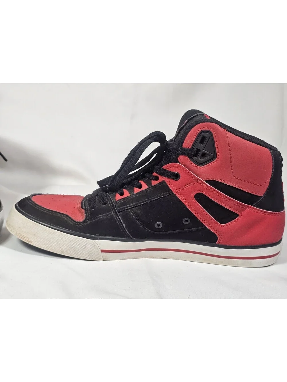 Men's Special Edition Pure Red & Black DC High-Top Shoes Size 12 - USA